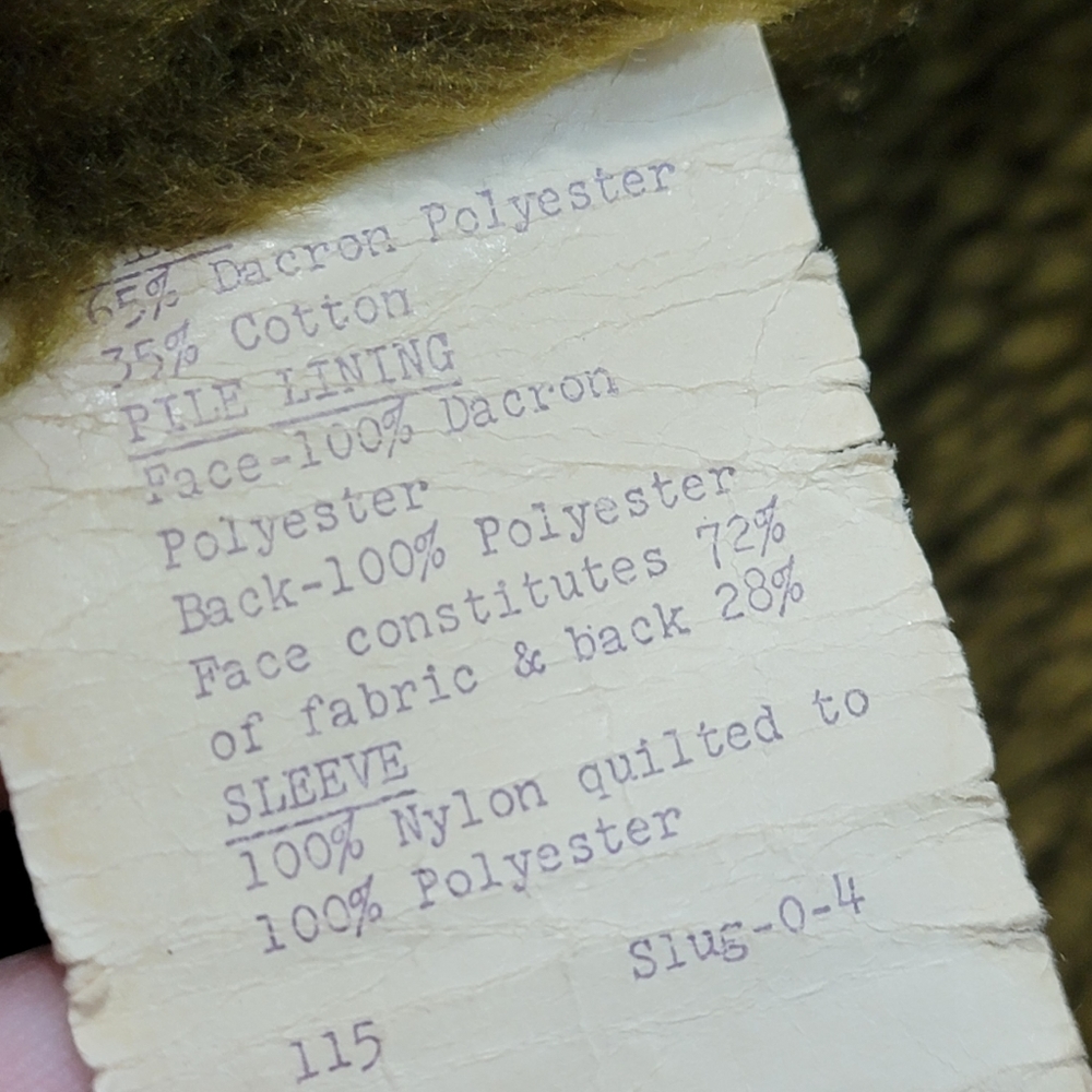 Vintage Oakbrook Sportswear Split Pea Green Long Coat With Fur Lining - Picture 15 of 16